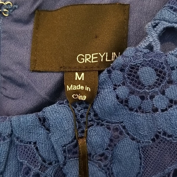 💕GREYLIN💕 Yunis Grommet Lace Fit-And-Flare Dress Medium M NWT - Picture 13 of 16